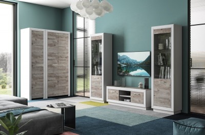 Набор мебели для гостиной "Эстель" - Дуб полярный/Сосна натуральная