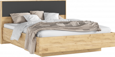 Кровать парящая с ортопед. основанием Марвэл 1,6м с подсветкой, Дуб крафт/Браш графит