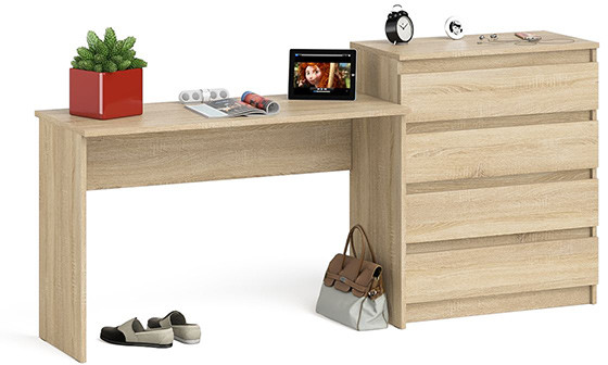 Мори письменный стол МСП1200.1 + Комод МК800.4, дуб сонома