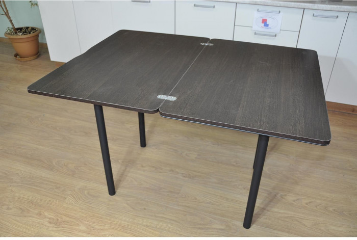 Симпл фотопечать стол обеденный раскладной / цветы на досках/венге/черный