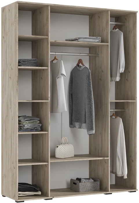 Норд Шкаф 4-х створчатый 1600, Крафт серый/Кашемир