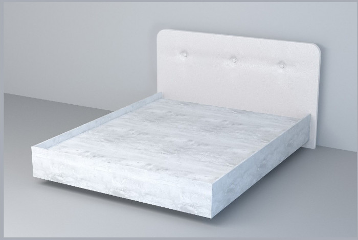 Кровать 1,4 арт.031 (Пуговицы) ЛН. (Дуб Крафт Золотой/Стальной Серый)