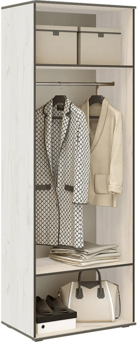 Норд Шкаф двухстворчатый 800 + Антресоль 800 графит