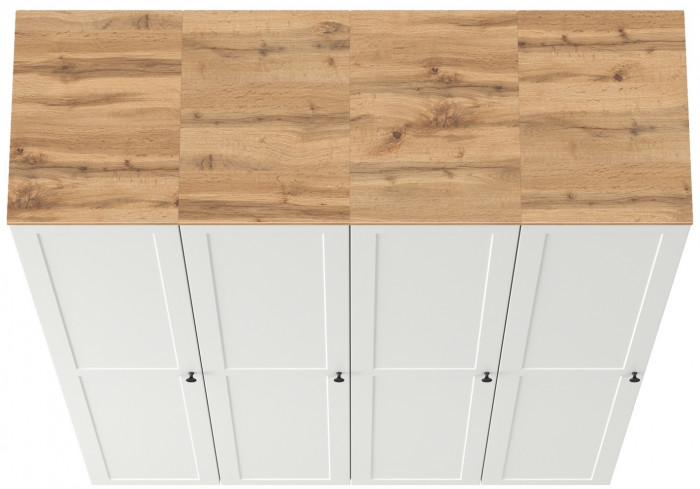 Остин 13.225 Шкаф-пенал 4 шт., белый шагрень/дуб крафт золотой