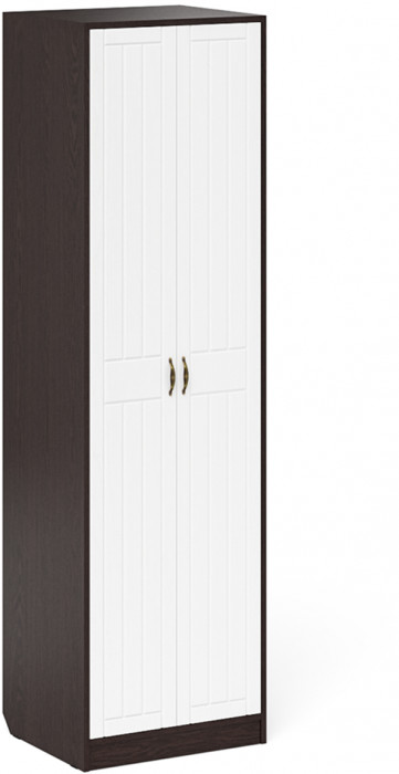 Прихожая П-6 Компоновка № 10, венге/фасады МДФ белое дерево фрезеровка прованс