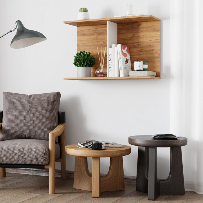 Полка Ион 3 крафт/белый