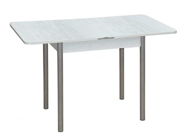 Эко 80х60 стол обеденный раскладной / бетон белый/металлик
