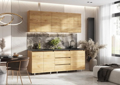 Кухня Челси 2,0м Компановка №2 дуб крафт (кастилло)