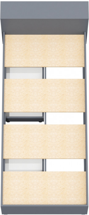 Ксения Кровать с ящиками 0900, цвет графит, ШхГхВ 96,4х221,6х72 см., сп.м. 900х2000 мм., без матраса, основание есть, универсальная сборка