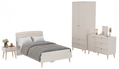 Афина Спальня 23-1200, цвет кашемир серый, сп.м. 1200х2000 мм., б/м, основание есть - фанера