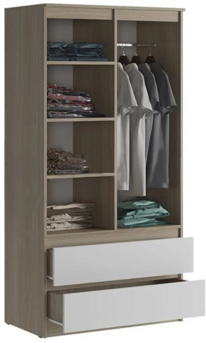 Челси Шкаф 2-х створчатый комбинированный (Графит, Графит)