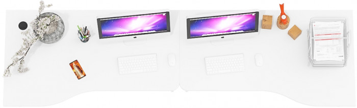 Два стола письменных С-МД-1-04, белый шагрень