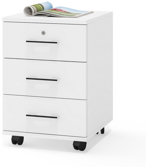 Тумба выкатная С-МД-3-02, цвет белый шагрень, ШхГхВ 40х45х59 см.