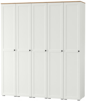 Остин 13.225 Шкаф-пенал 5 шт., цвет белый шагрень/дуб крафт золотой, ШхГхВ 200х54,3х229,6 см., универсальная сборка