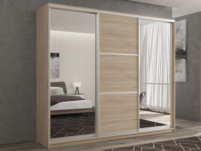 Шкаф-купе Кааппи 3 Сонома Светлый 240х45х230 см