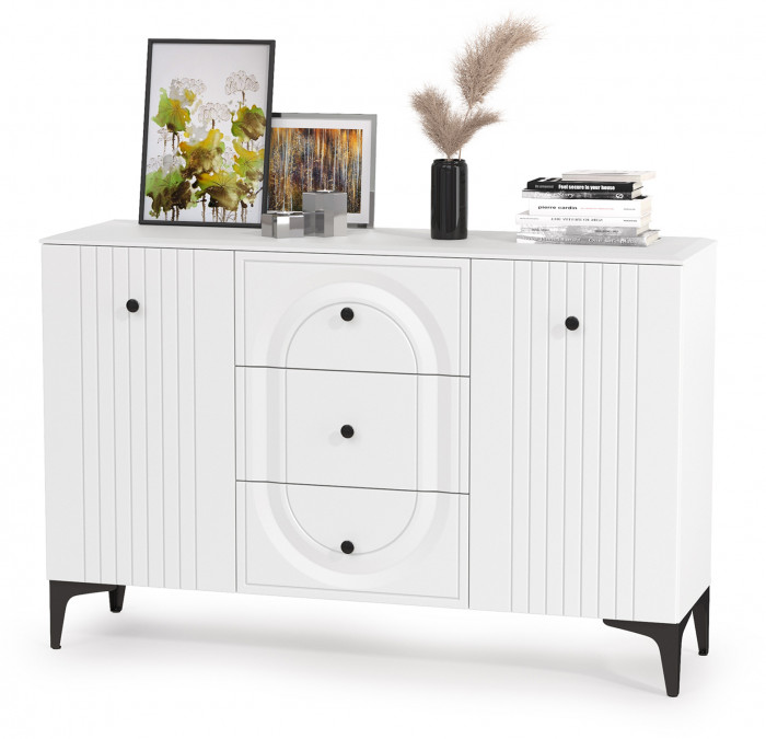 Валенсия Гостиная № 109, ЛДСП белый шагрень/МДФ белый шагрень