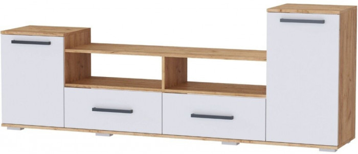 Тумба ТВ Парус-2 дуб крафт золотой/белый