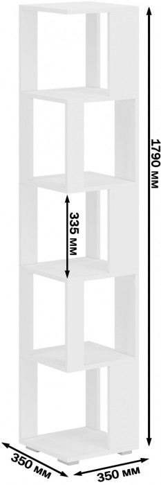 Стеллаж СВК, цвет белый, ШхГхВ 35х35х179 см.