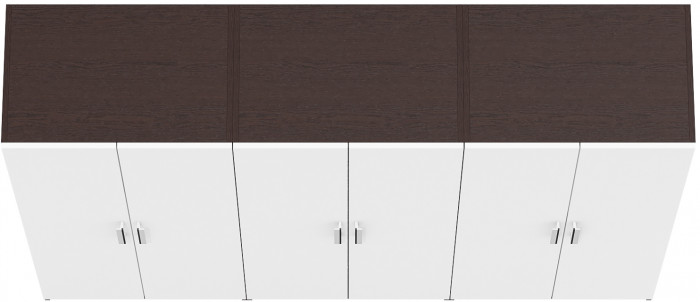 Три Шкафа С-МД-СК9Ш к компьютерному столу С-МД-СК9, цвет венге/белый шагрень, ШхГхВ 210х45х160 см.