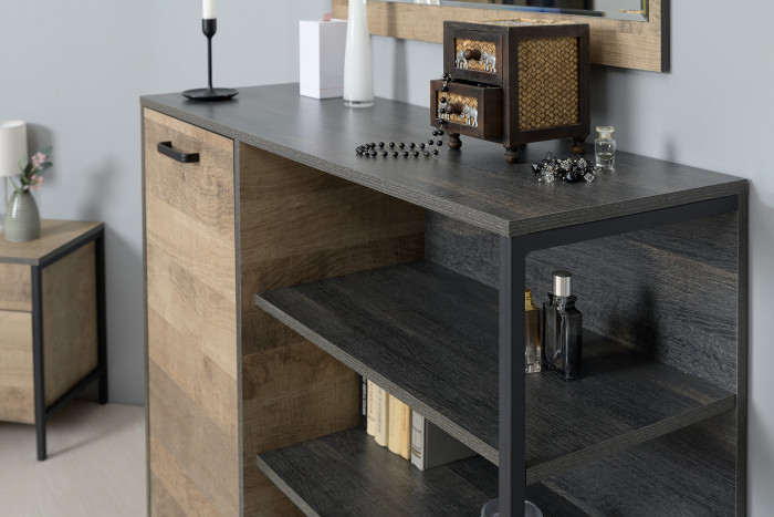 Трувор Гостиная 022, цвет дуб гранж песочный/интра, ШхГхВ 303,6х45,4х210 см., универсальная сборка