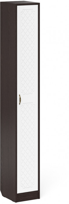 Прихожая П-6 Компоновка № 31, цвет венге/фасады МДФ белое дерево фрезеровка ромб, ШхГхВ 200х50х210 см., универсальная сборка