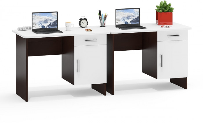 Два стола письменных С-МД-1-09, венге/белый шагрень