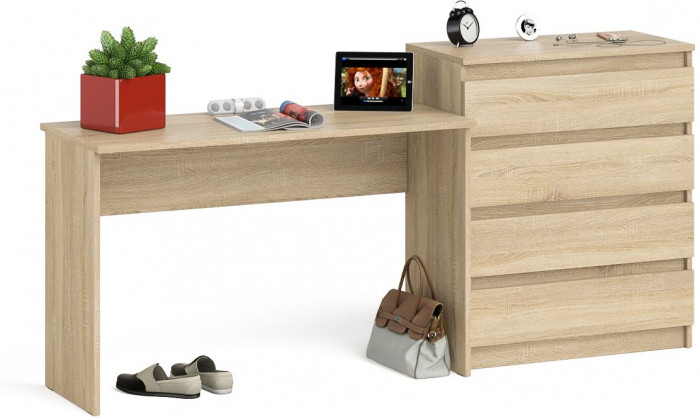 Мори письменный стол МСП1200.1 + Комод МК800.4, дуб сонома