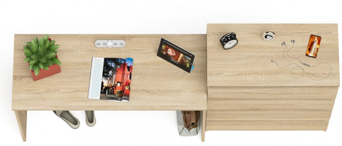 Мори письменный стол МСП1200.1 + Комод МК800.4, дуб сонома