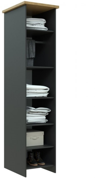Шкаф-пенал "Скандинавия" - Антрацит/Дуб наварра