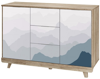 Комод &quot;Мегаполис&quot; КМ-15 Дуб каньон/фотопечать &quot;Аква&quot;