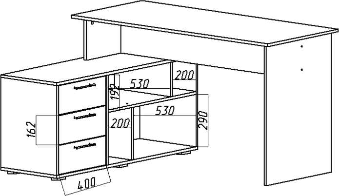 Стол компьютерный СК-11, ЛДСП (Венге)