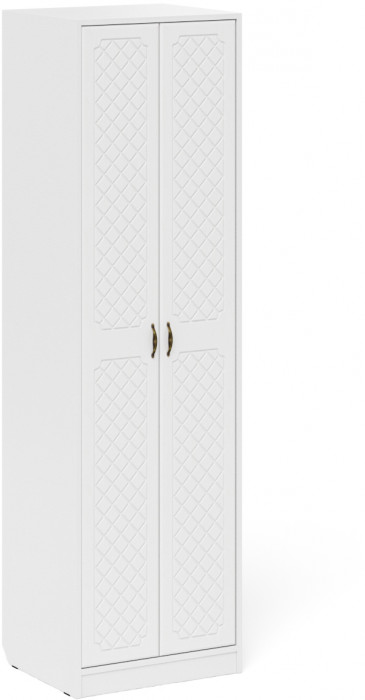 Прихожая П-6 Компоновка № 15, цвет белая шагрень/фасады МДФ белое дерево фрезеровка ромб, ШхГхВ 180х50х210 см., универсальная сборка