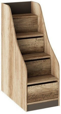 Пилигрим ТД-276.11.12 Лестница приставная с ящиками (Дуб Каньон светлый, Фон серый)