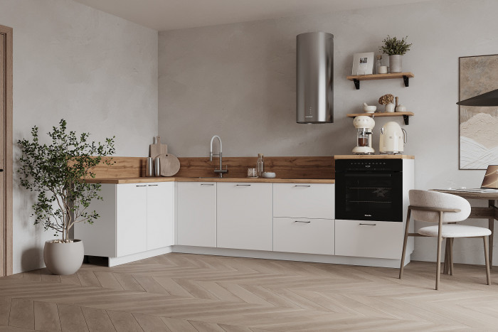 КГ Угловой 1500х2850 (с пм) , Белый софт матовый  Арника РМ в.3