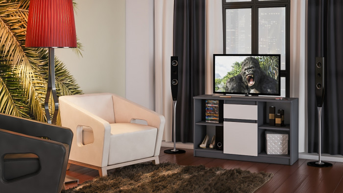 Мори Тумба ТВ МТВ1204.1, графит/белый