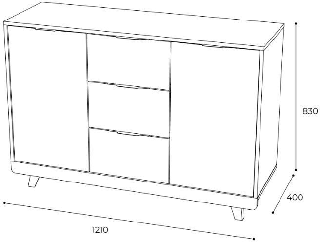 Комод "Мегаполис" КМ-15 Дуб каньон/M25 бетон графит