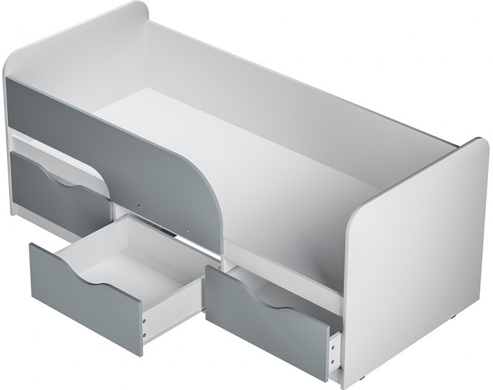 Кровать детская Стандарт КР-22 НЕВ, Белый, Серый