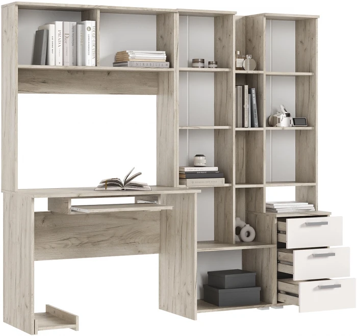 Стол компьютерный №6, Крафт серый/Кашемир