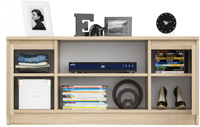 Мори Тумба ТВ МТВ1200.1, цвет дуб сонома, ШхГхВ 120,4х41х54,6 см.