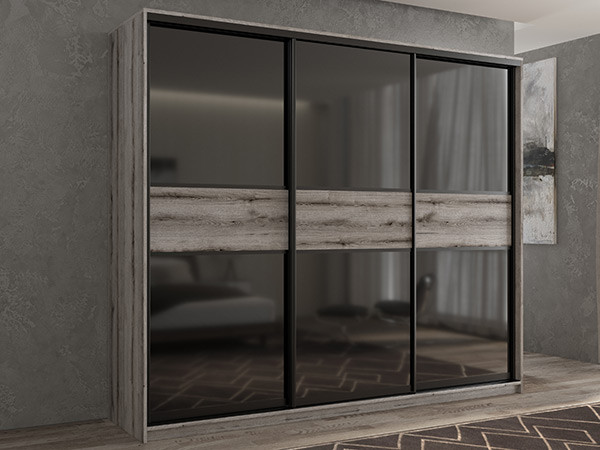 Шкаф-купе Кааппи 12 Эвок Окаменелый 200х45х230 см