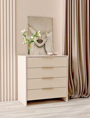 Комод 4 ящика Кэт-3, Кашемир/Тирамису матовый