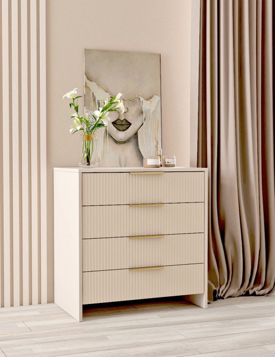 Комод 4 ящика Кэт-3, Кашемир/Тирамису матовый