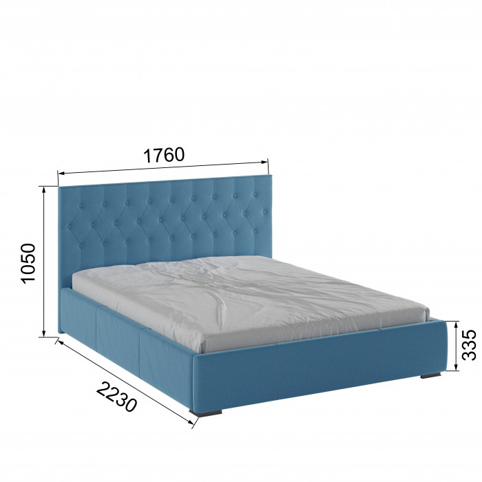 Октавия Кровать интерьерная 160 светло-голубой ромб, ортопед