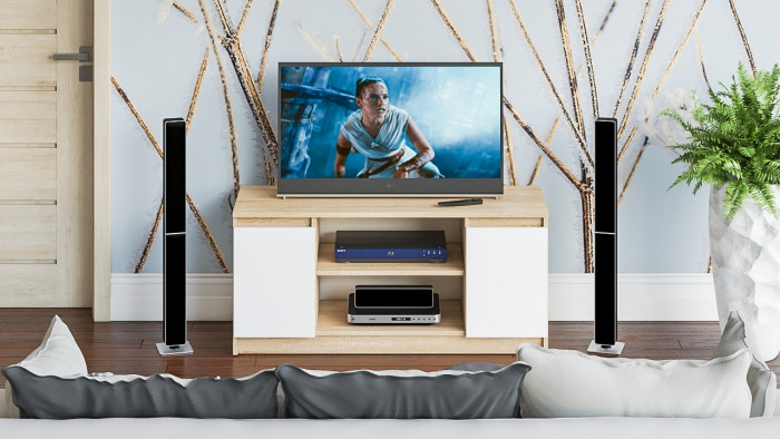 Мори Тумба ТВ МТВ1200.1, цвет дуб сонома/белый, ШхГхВ 120,4х41х54,6 см.