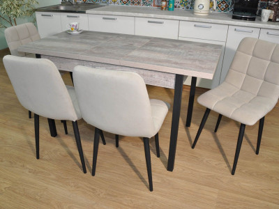 Обеденная группа Колорадо / Стул Х 4 шт. / Бетон темный/черный / бид 01