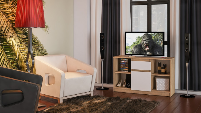 Мори Тумба ТВ МТВ1204.1, дуб сонома/белый