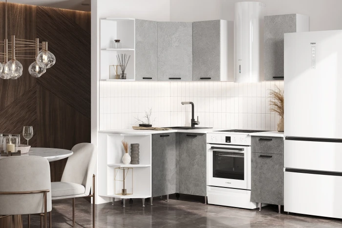 ЛДСП Кухня Рио NEW 2,0х1,3м бетон светлый/бетон темный (антарес)