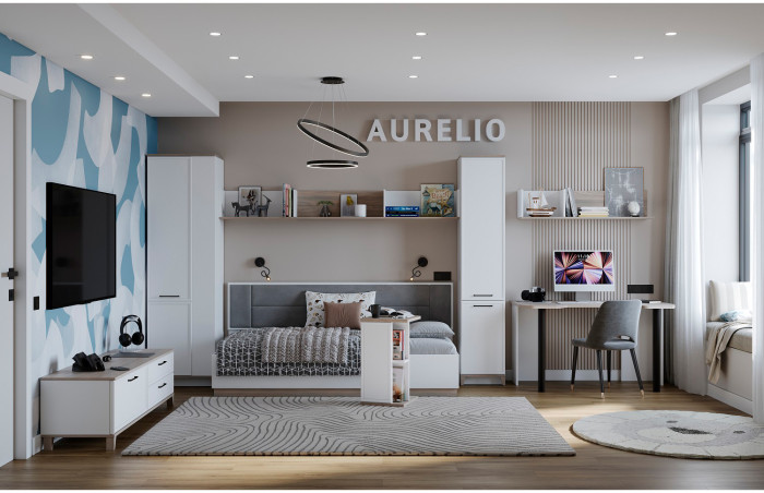 Детская Аурелио. Комплект 4, Блэквуд сатиновый, Белый