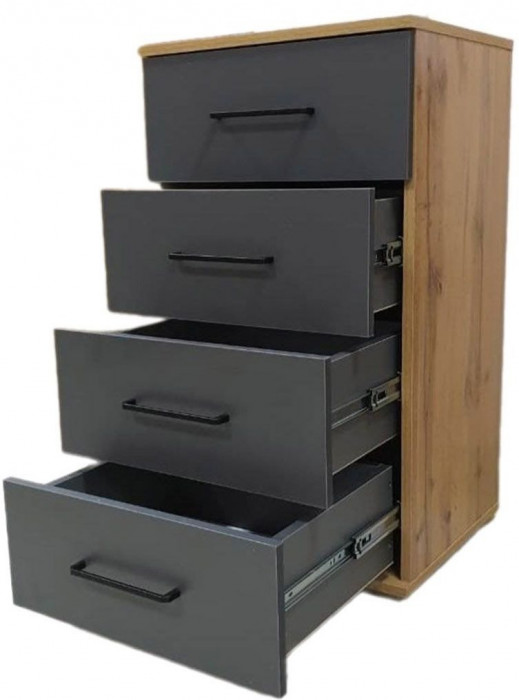 Спальня  Бруно 1 Дуб Вотан / Серый графит