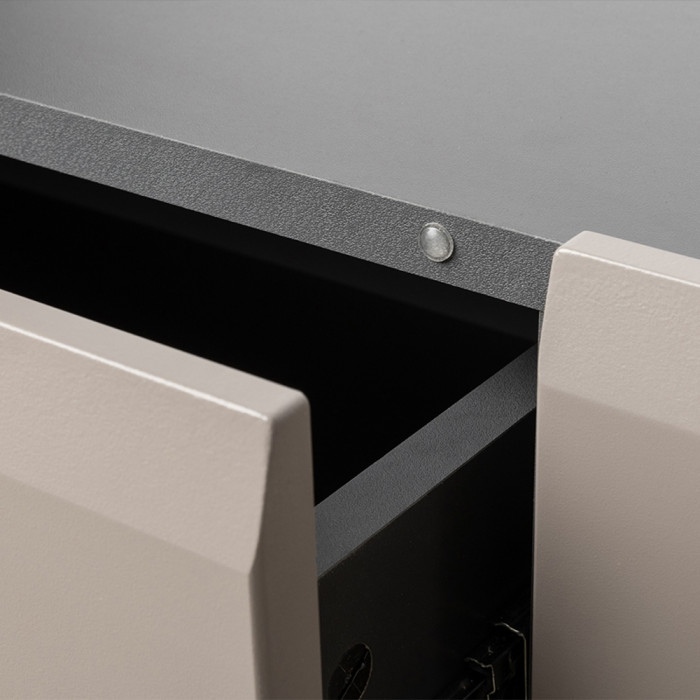 Сидней 13.63 Тумба под ТВ, цвет корпус: антрацит/фасады: МДФ веллюто капучино, ШхГхВ 129,9х41,3х52,4 см., 4-ре выдвижных ящика